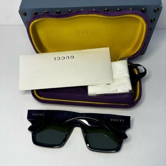 Gucci Men's GG0962Sm Acetate Rectangle Sunglasses - Picture 15 of 15